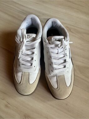 Reebok Classic White and Beige Low-Top Sneakers